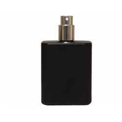 Butelka szklana perfumeryjna z gwintem 30 ml czarna z atomizerem i nasadką ozdobną